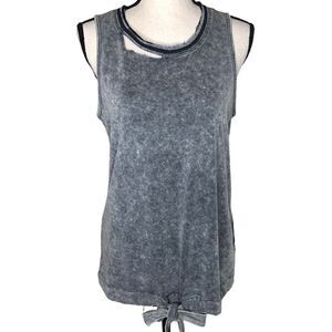 NEW Mystree Gray Deconstructed Sleeveless Tee Grunge NWT